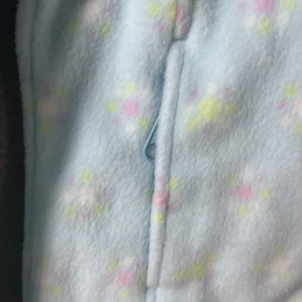 NEW Columbia Fleece Jacket Youth XXS 4/5 Light Blue‎ Floral Full Zip Girl